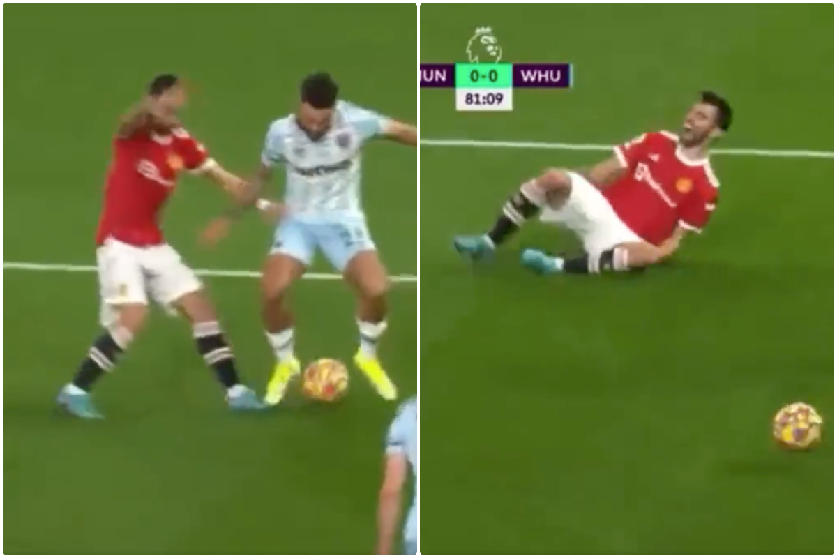 Video - Bruno Fernandes dive for Man United vs West Ham