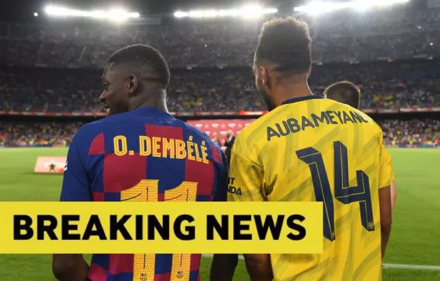 breaking dembele aubameyang arsenal