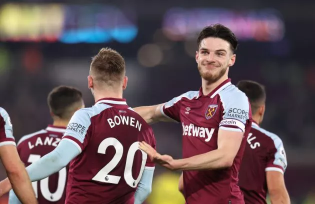 west ham jarrod bowen and declan rice