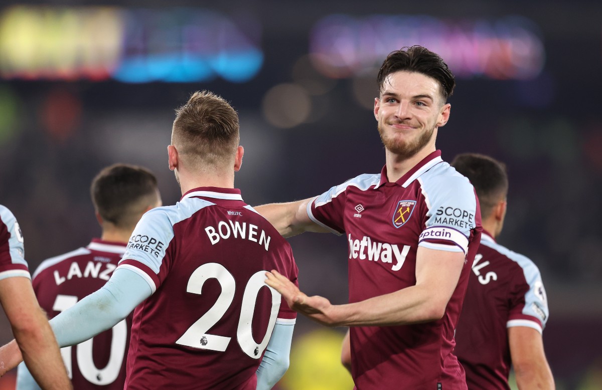 west ham jarrod bowen and declan rice