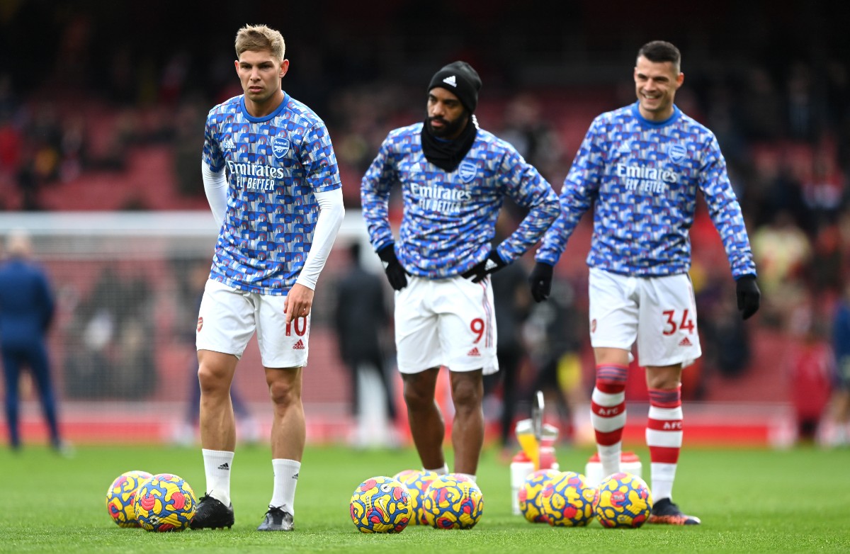 Arsenal Smith Rowe Lacazette Xhaka