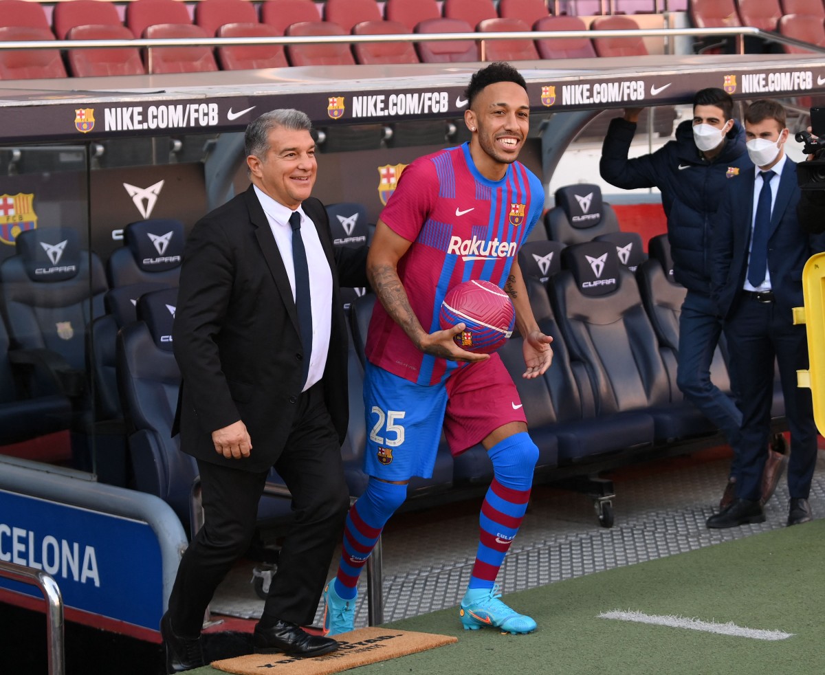 Laporta Aubameyang Barcelona Laporta Aubameyang Barcelona