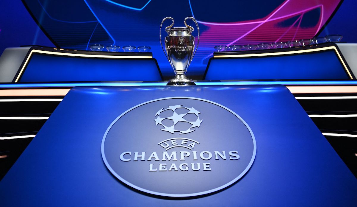 This picture shows the UEFA Champions League trophy