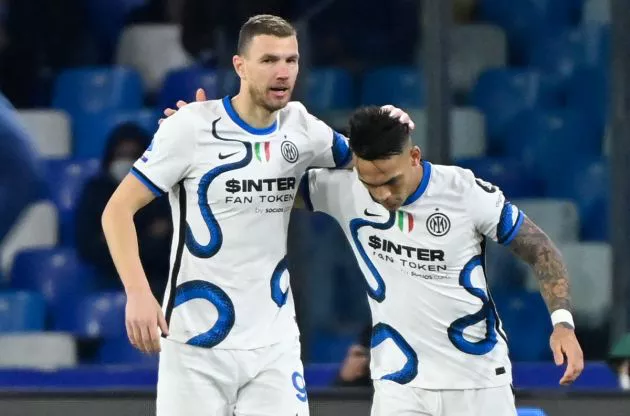 Inter Milan Edin Dzeko Lautaro Martinez