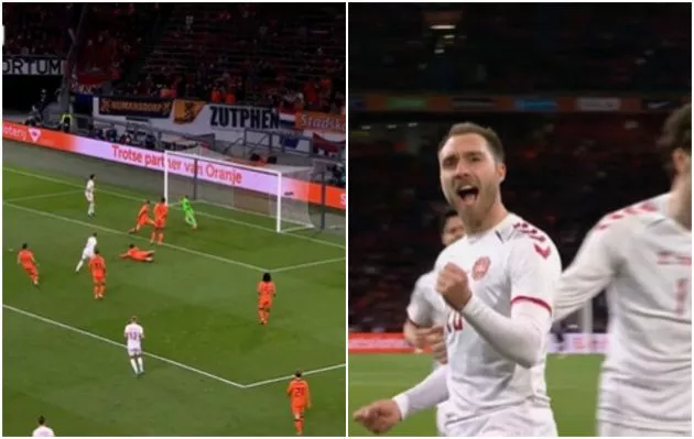 eriksen denmark goal video vs netherlands