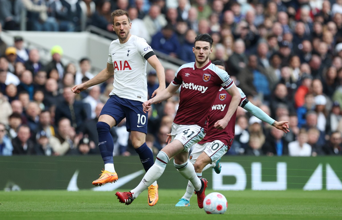harry kane tottenham hotspur declan rice west ham united