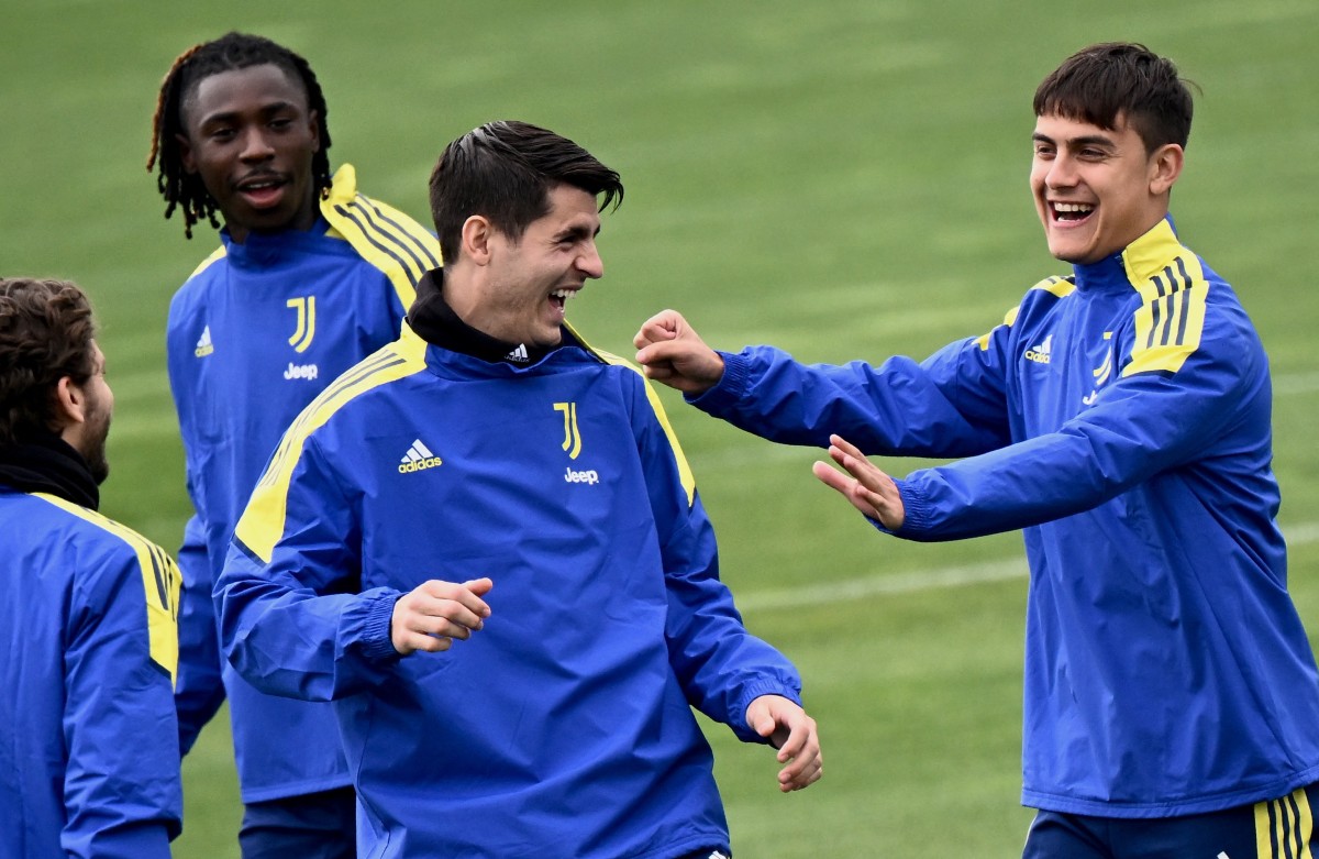 juventus training alvaro morata paulo dybala