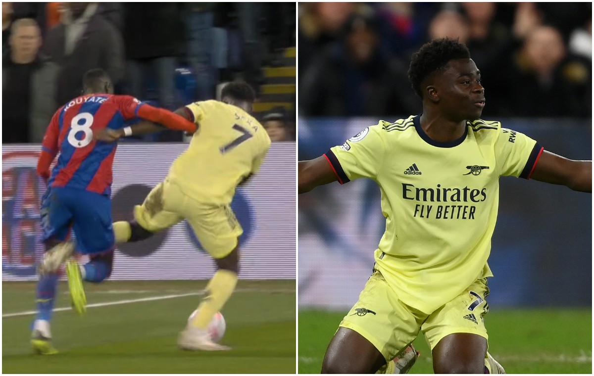 saka penalty shout vs palace