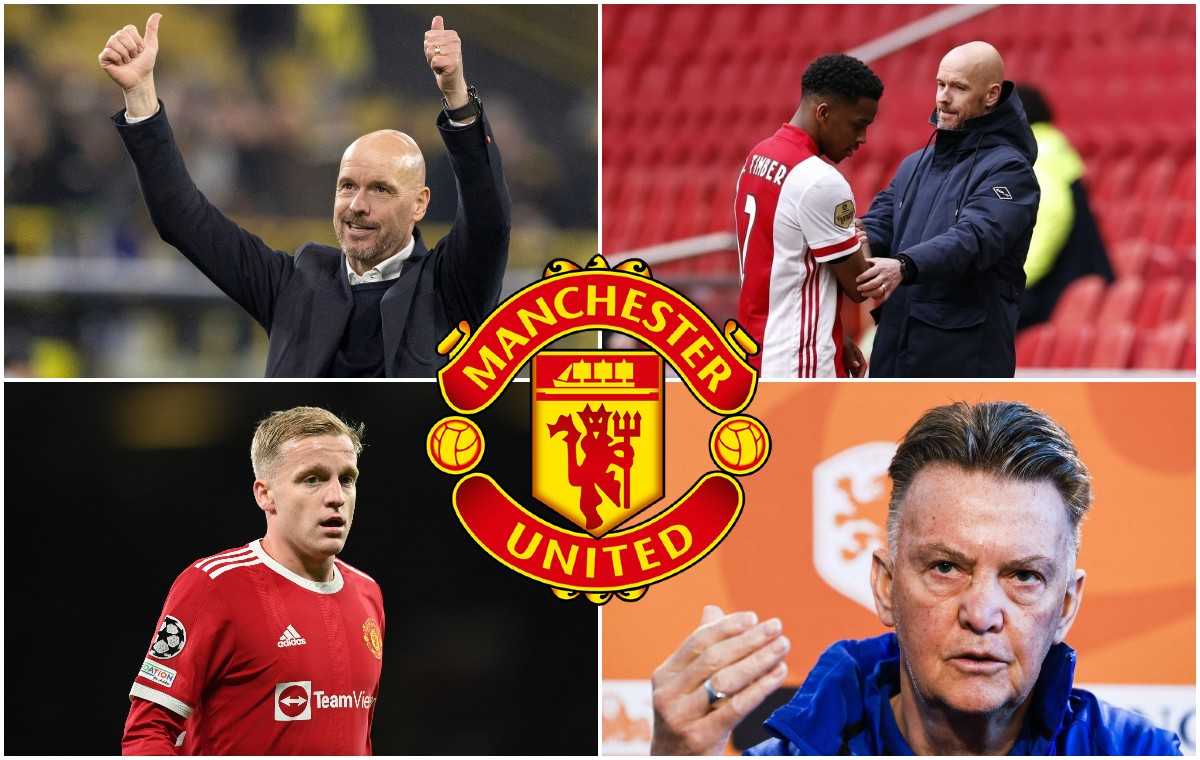 ten hag man utd timber van de beek van gaal