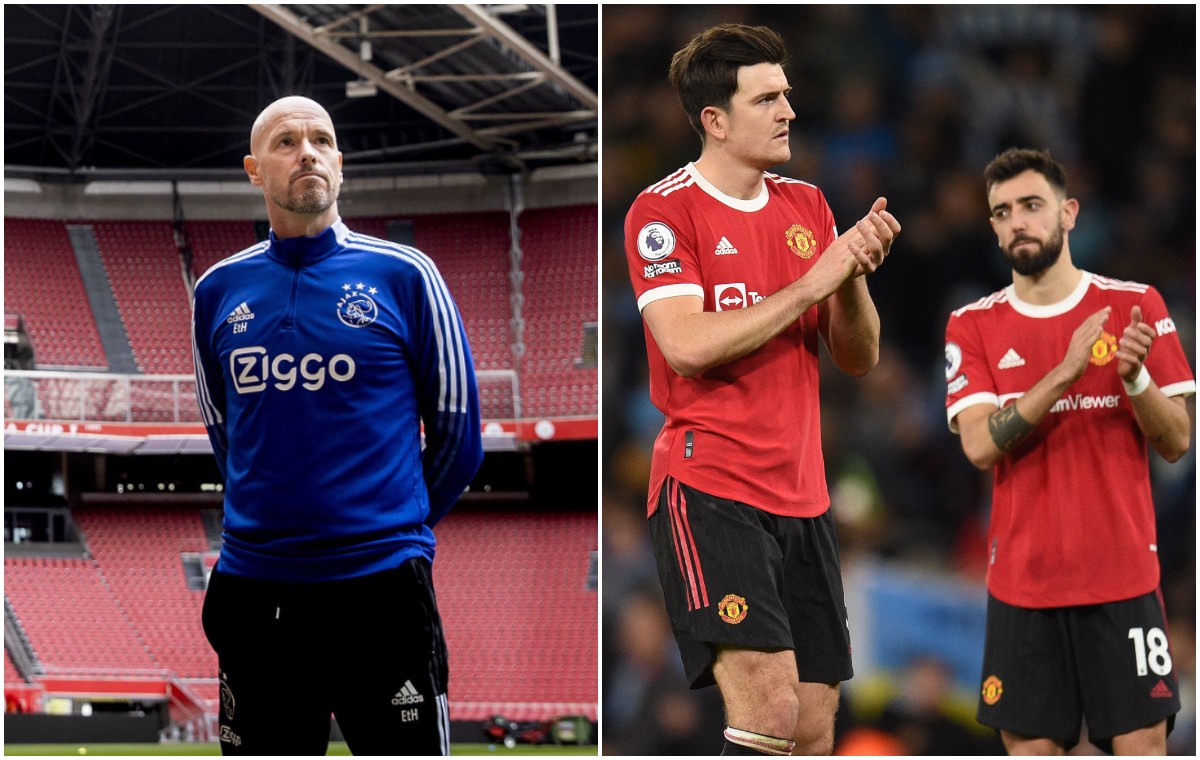 Erik ten Hag Harry Maguire Bruno Fernandes