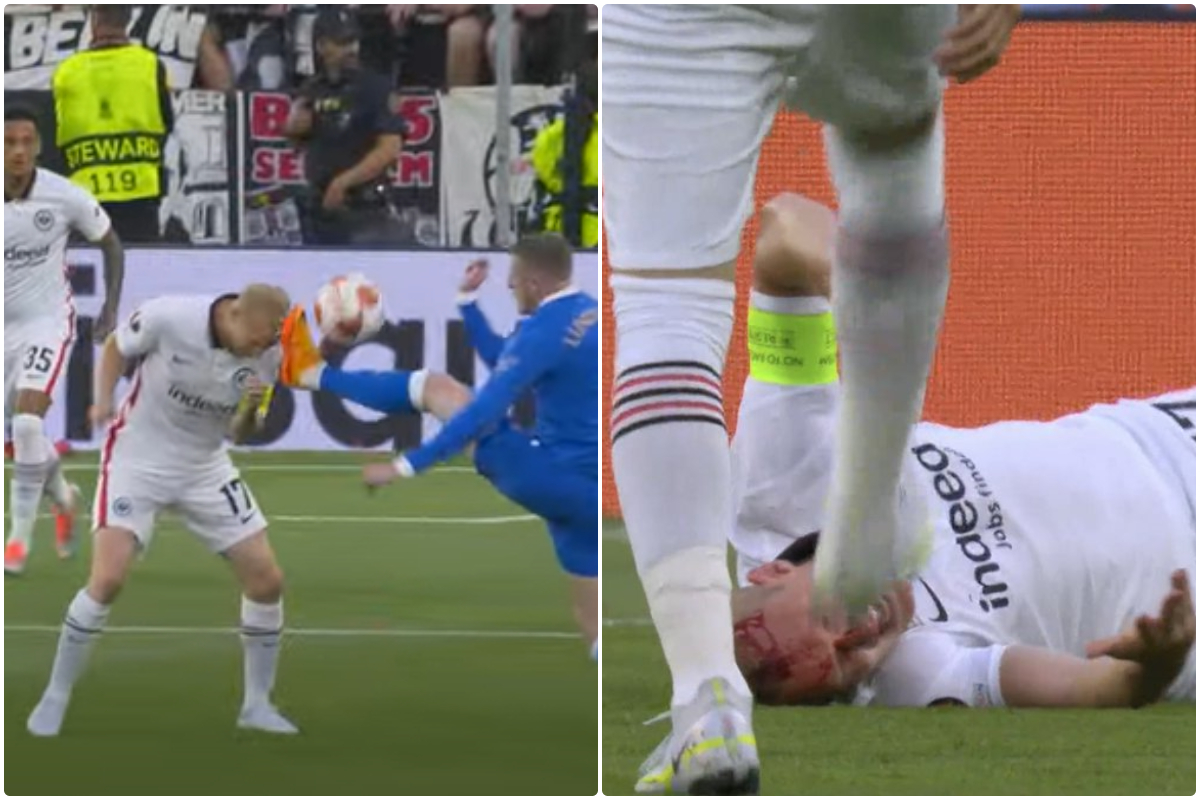 Lundstram high foot on Rode in Europa League Final - Rangers vs Frankfurt