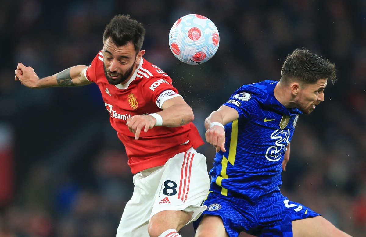 man utd vs chelsea fernandes vs jorginho