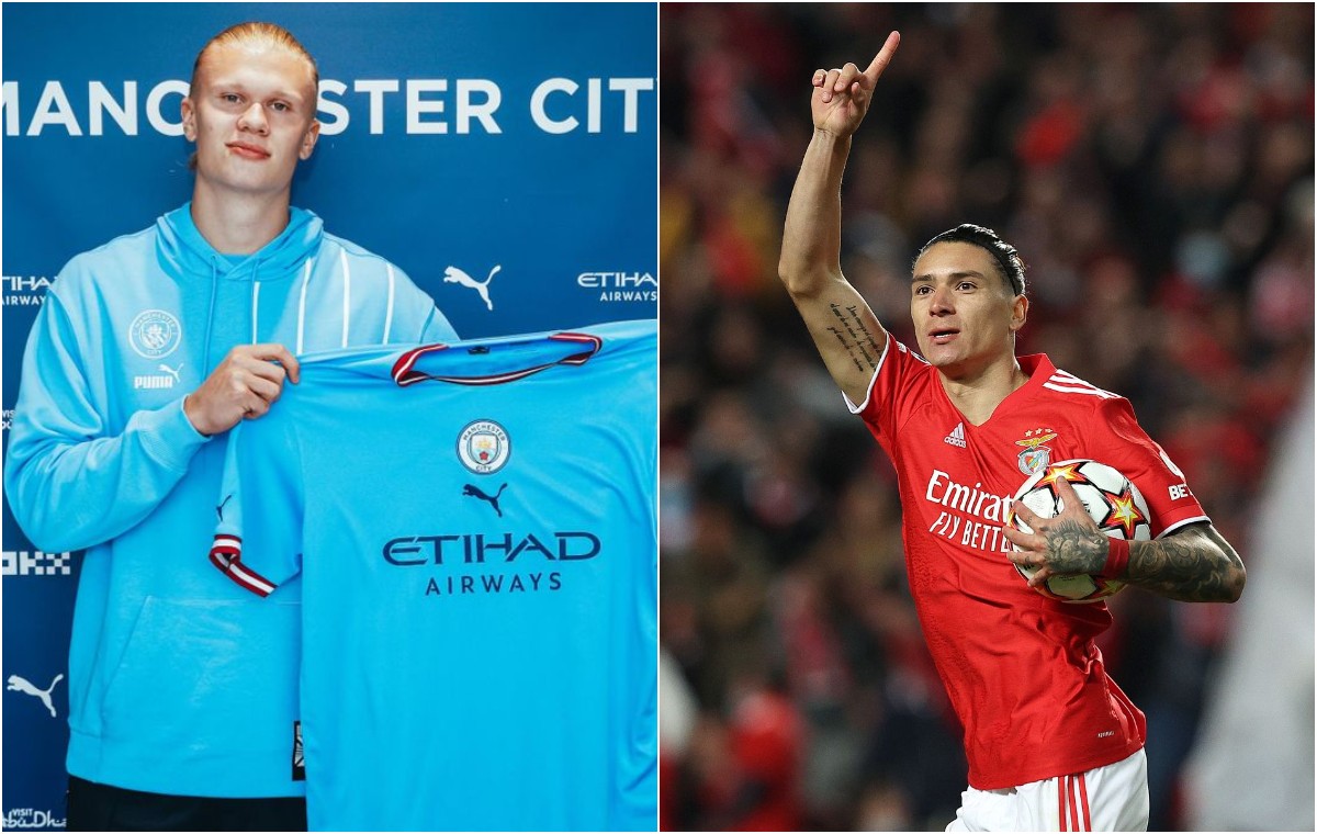 Haaland Man City Nunez Benfica