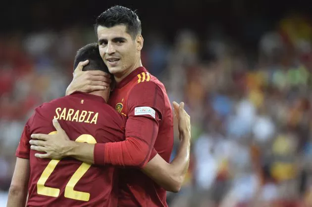 Alvaro Morata of Atletico Madrid Arsenal