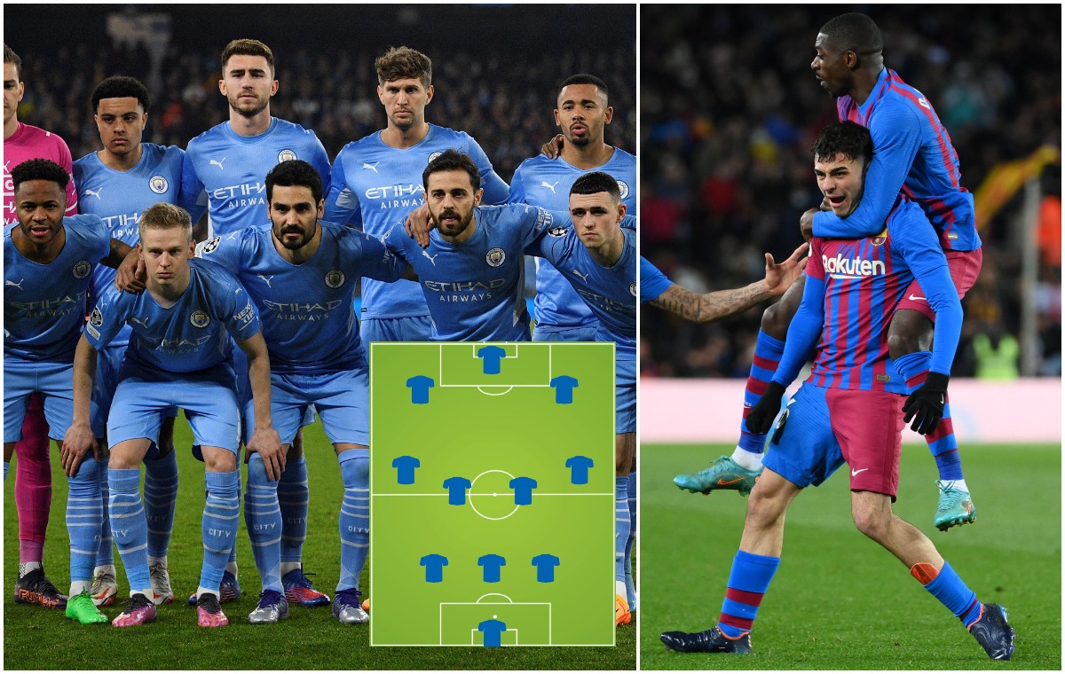 man city chelsea barcelona line up