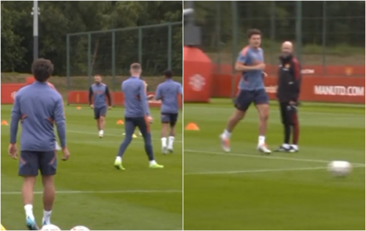 ten hag utd training drill video