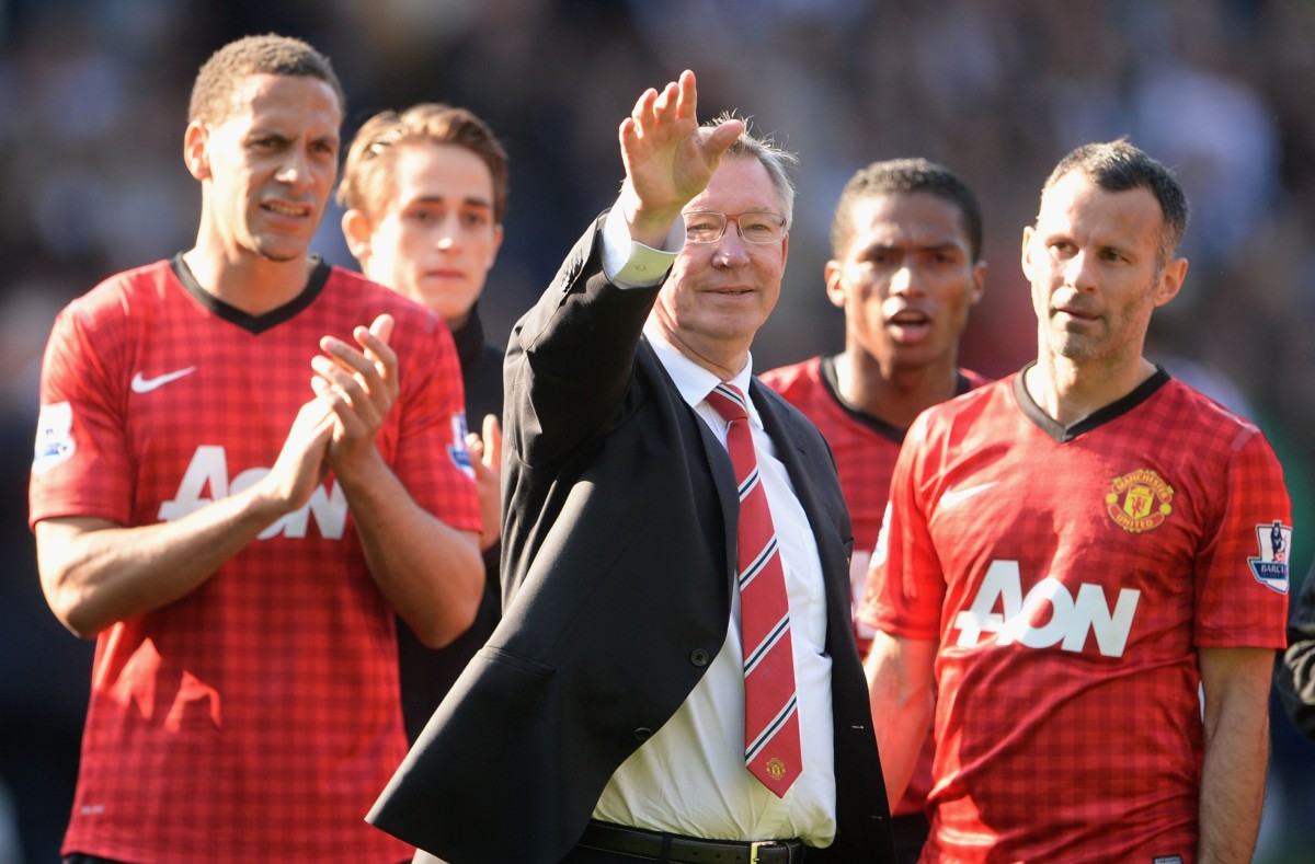 Man United legend Sir Alex Ferguson with Ryan Giggs