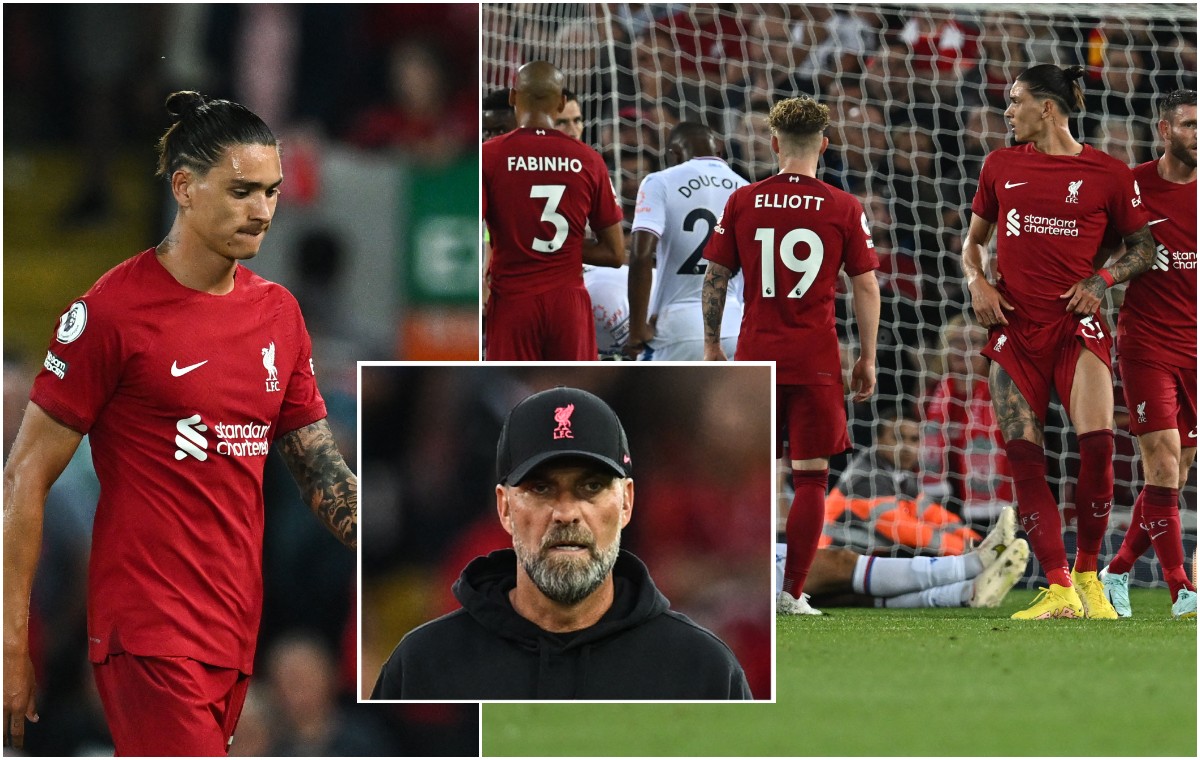 nunez klopp red card liverpool crystal palace
