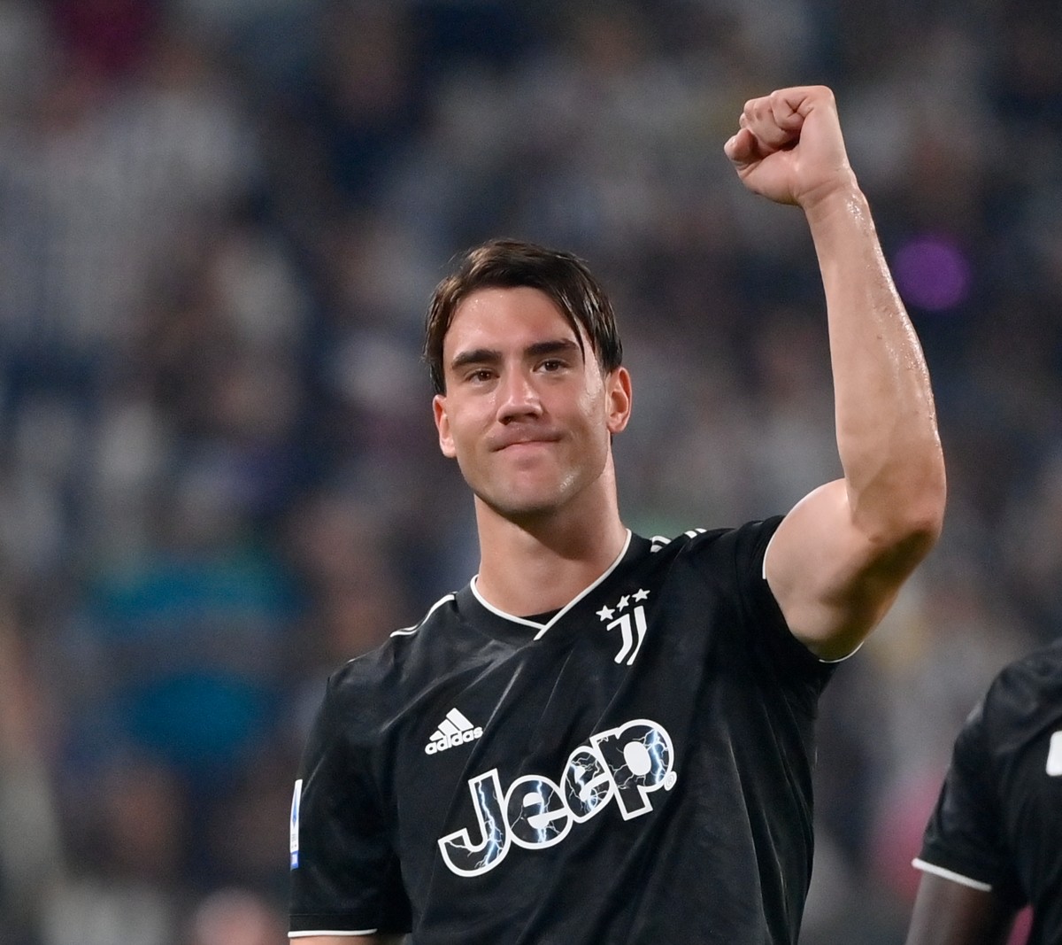 Dusan Vlahovic in action for Juventus