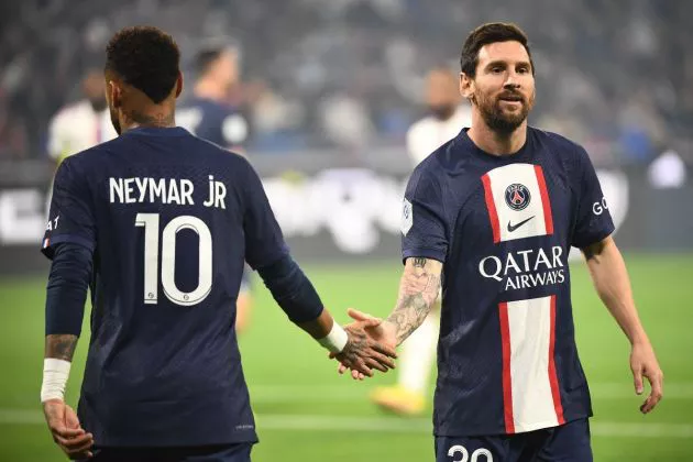 Neymar Messi PSG Lyon 2022