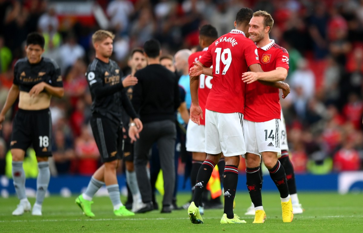man utd 3-1 arsenal varane eriksen