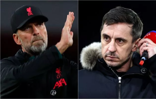 jurgen klopp gary neville liverpool man united
