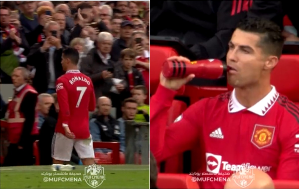 ronaldo not happy subbed off