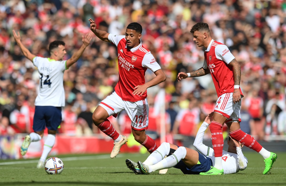 saliba white arsenal vs tottenham