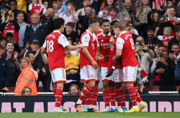 tomiyasu xhaka saliba odegaard arsenal