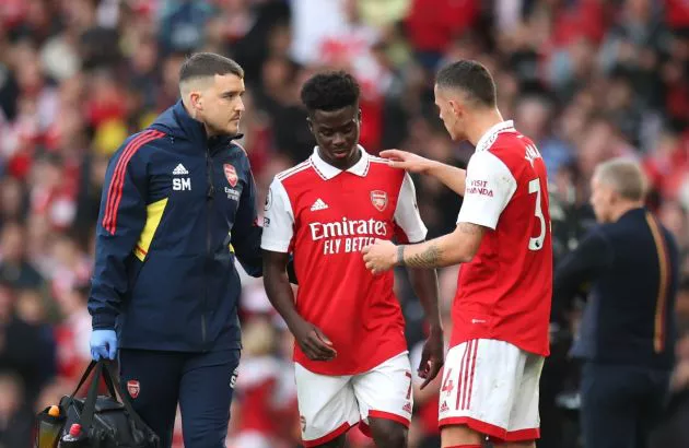 Arsenal vs Forest Saka injury