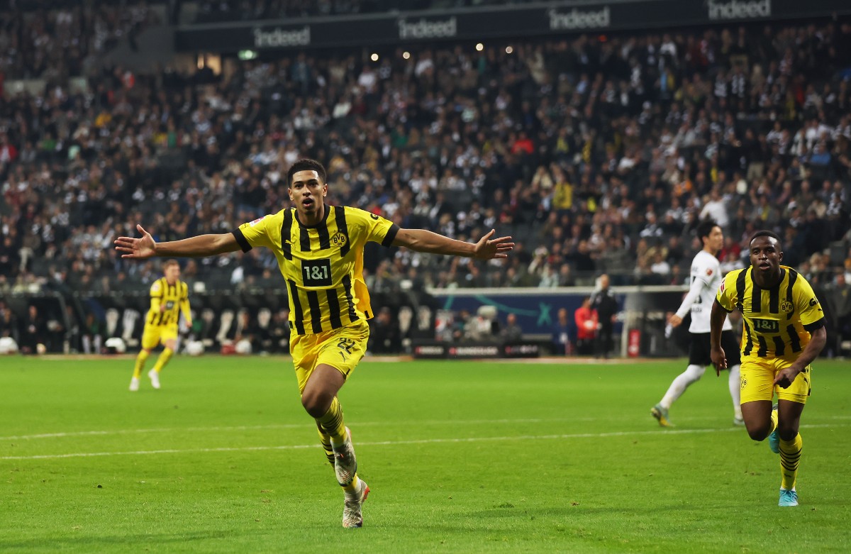eintracht frankfurt borussia dortmund jude bellingham goal celebration
