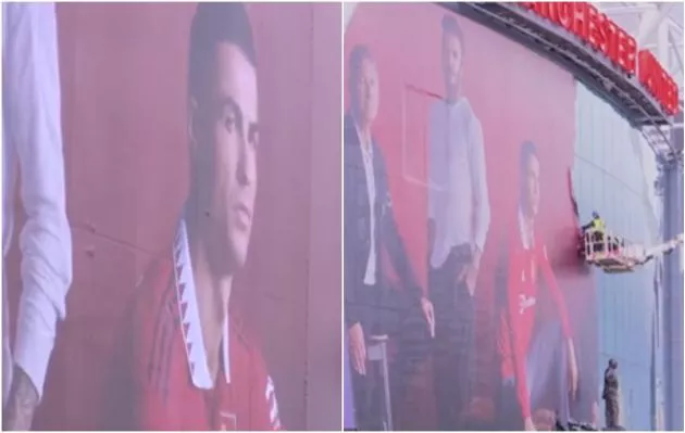 ronaldo mural old trafford