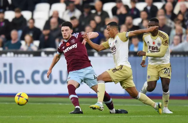 west ham declan rice leicester youri tielemans