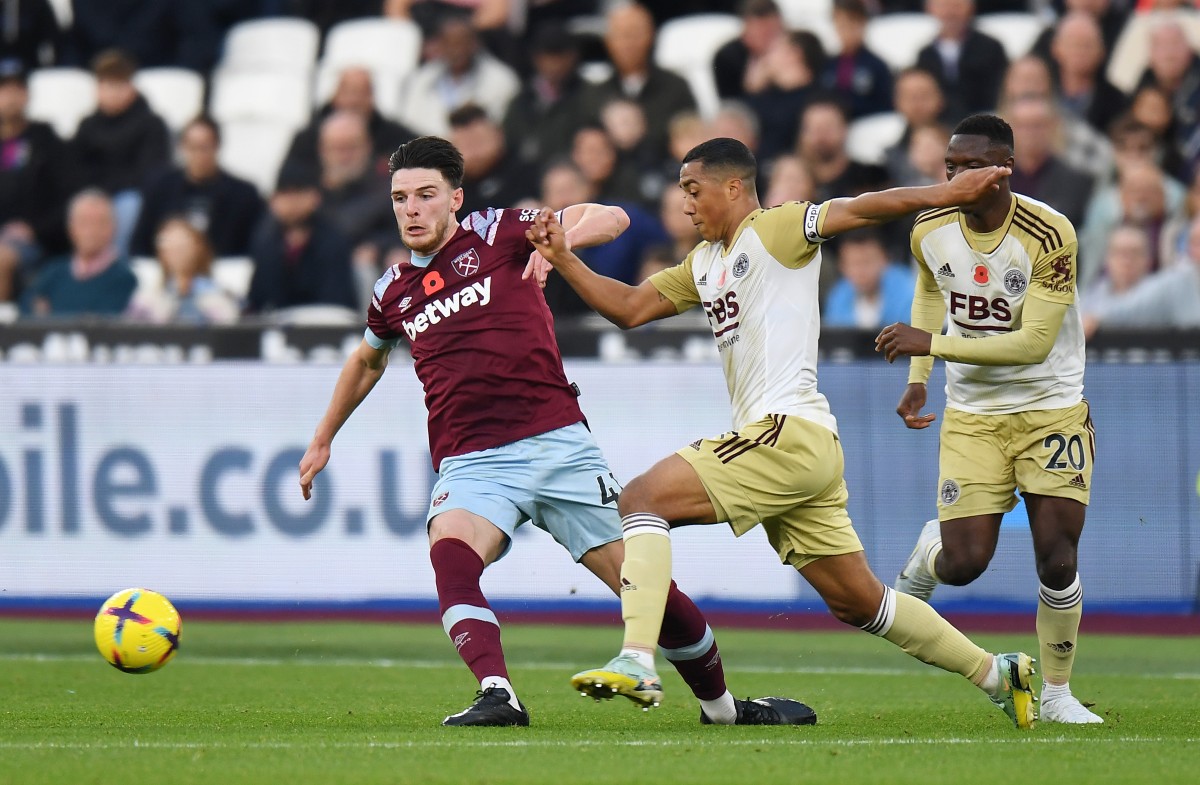 west ham declan rice leicester youri tielemans