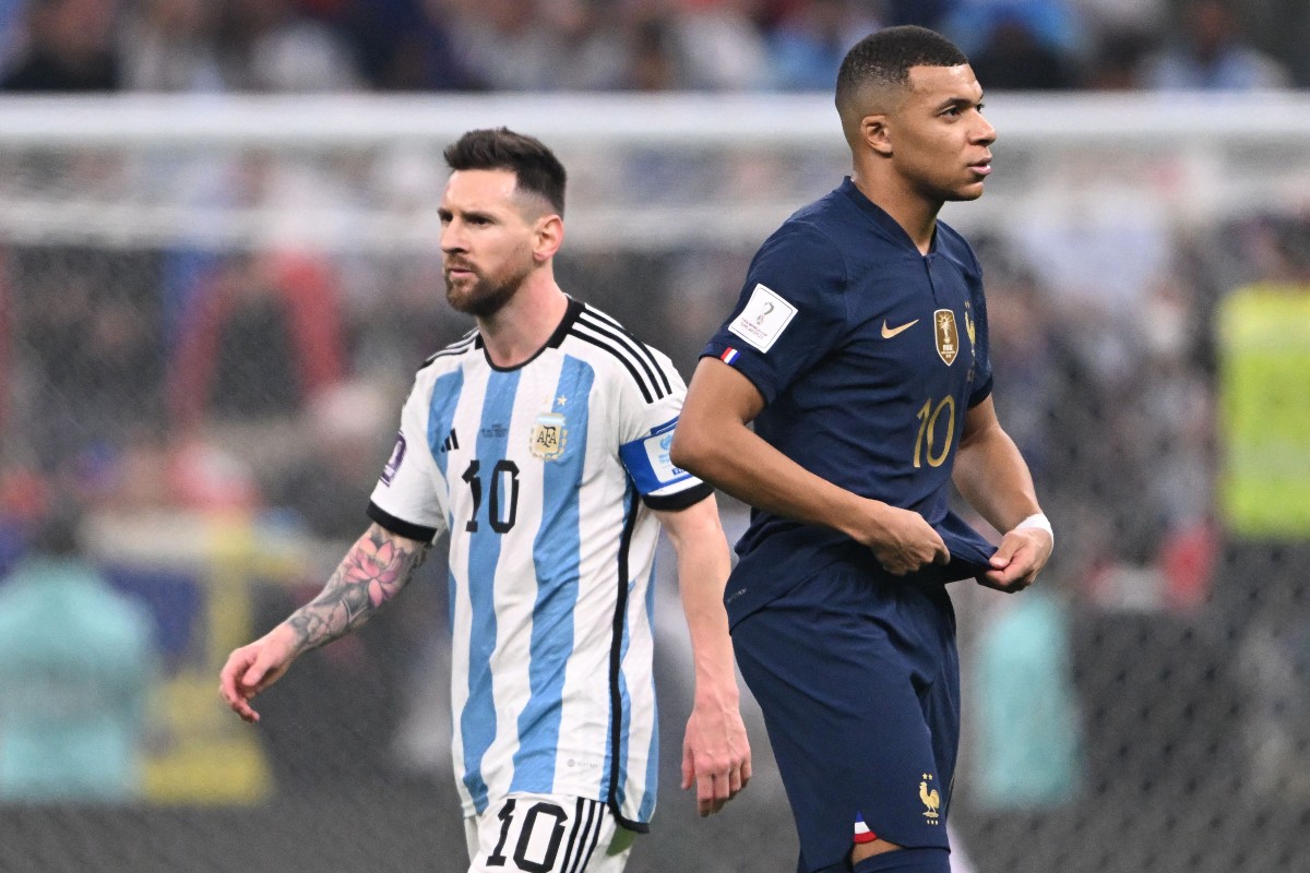 messi and mbappe in the world cup final