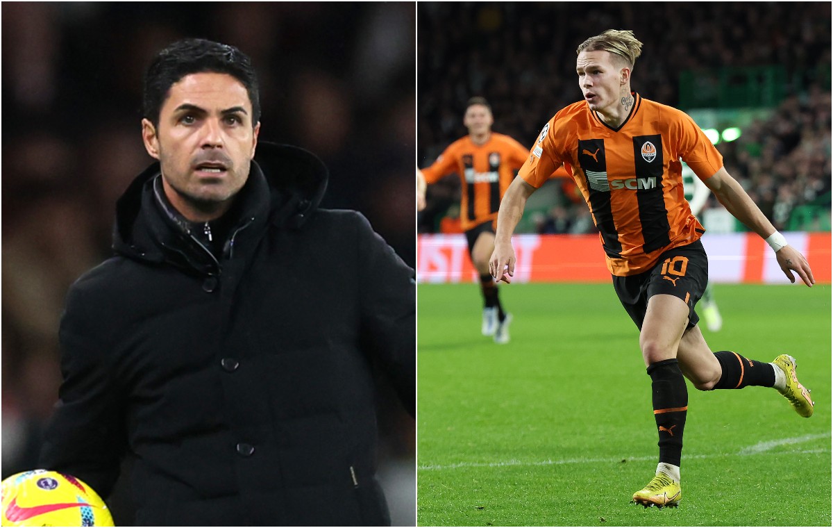 Mikel Arteta and Mykhaylo Mudryk