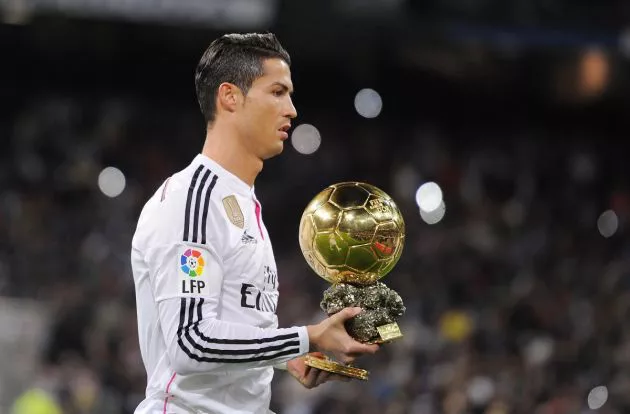 ronaldo with ballon d'or 2014-15