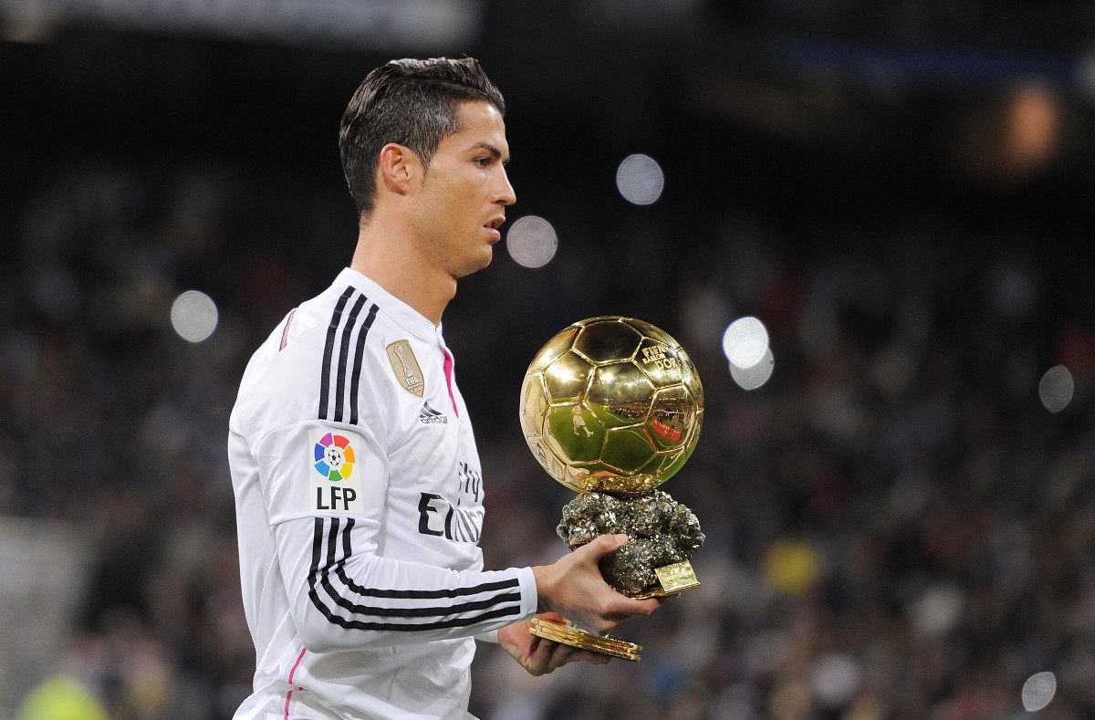 ronaldo with ballon d'or 2014-15