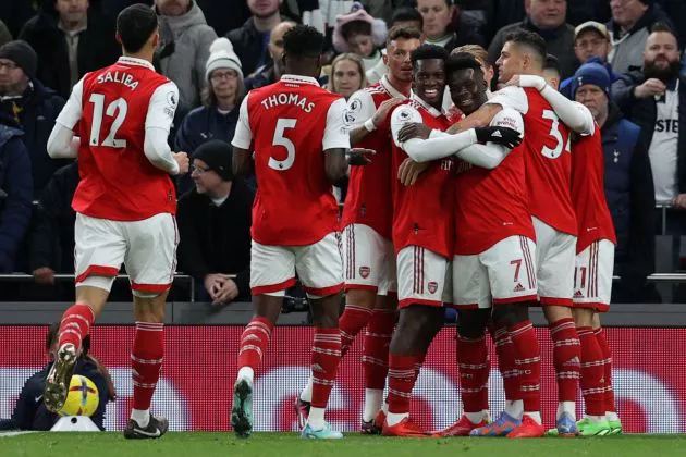 spurs 0-2 arsenal saliba partey saka