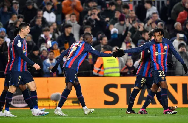 barcelona lewandowski dembele kounde