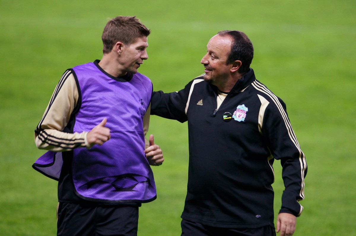 liverpool gerrard benitez old photo