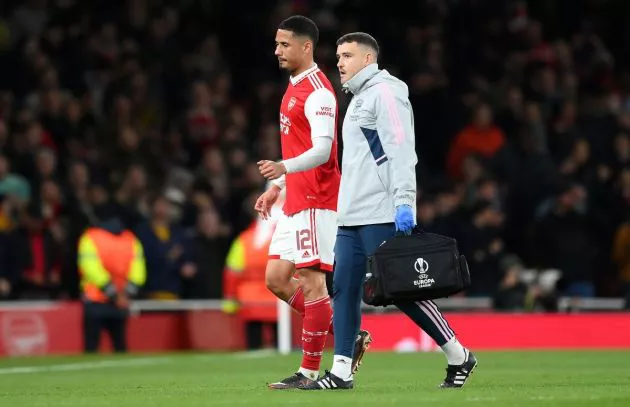 arsenal sporting lisbon saliba injured