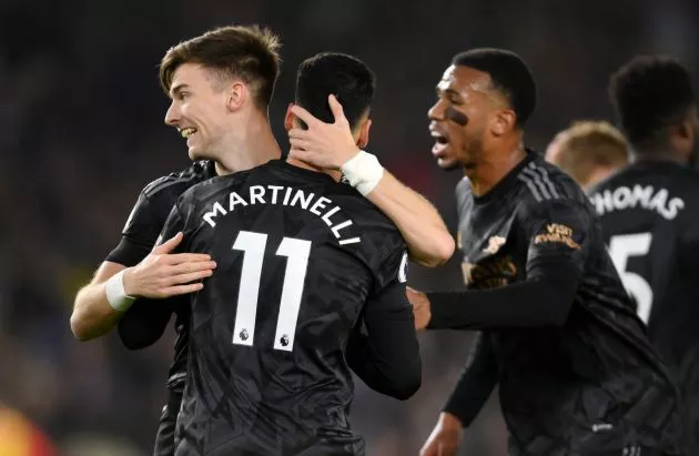 brighton arsenal tierney martinelli gabriel magalhaes