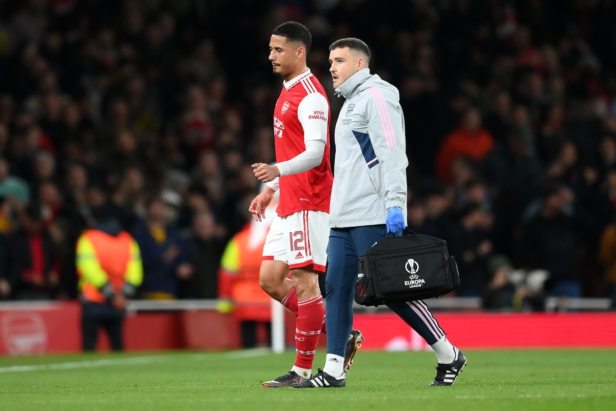 arsenal sporting william saliba injury