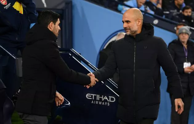 city arsenal mikel arteta and pep guardiola