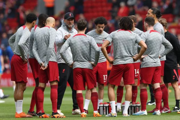 liverpool players and klopp vs nottingham forest