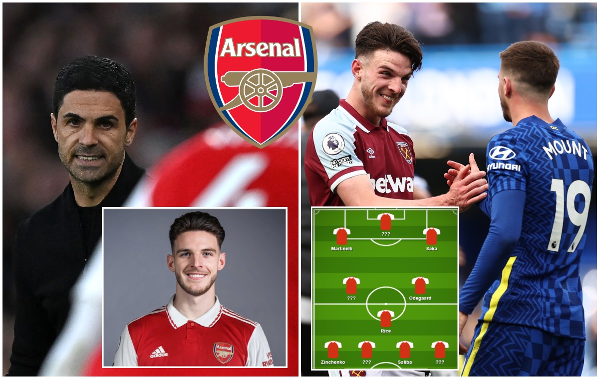 Mikel Arteta Declan Rice Mason Mount Arsenal
