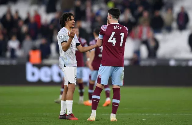 west ham liverpool rice alexander-arnold premier league