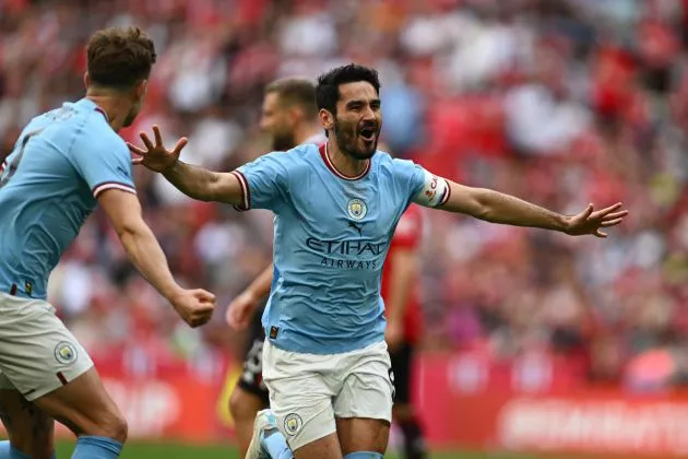 Man City 2-1 Man United Ilkay Gundogan