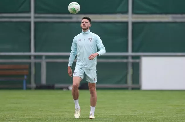 west ham training session declan rice